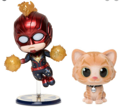 Disney Captain Marvel and Goose Cat Limited Edition Bobble Head Velvet Hair