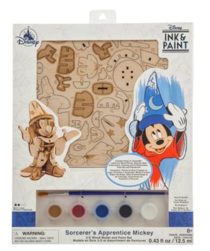 Walt Disney Parks Ink and Paint 3D Wood Model Paint Set Sorcerer Mickey