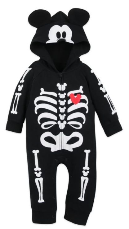 Disney Mickey Mouse Skelton Halloween One Piece Romper For Baby