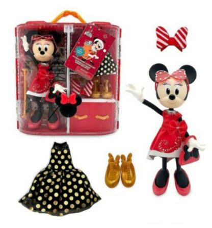 Disney Parks Minnie Mouse Christmas Poseable Doll Fashion Dress Up Play Set